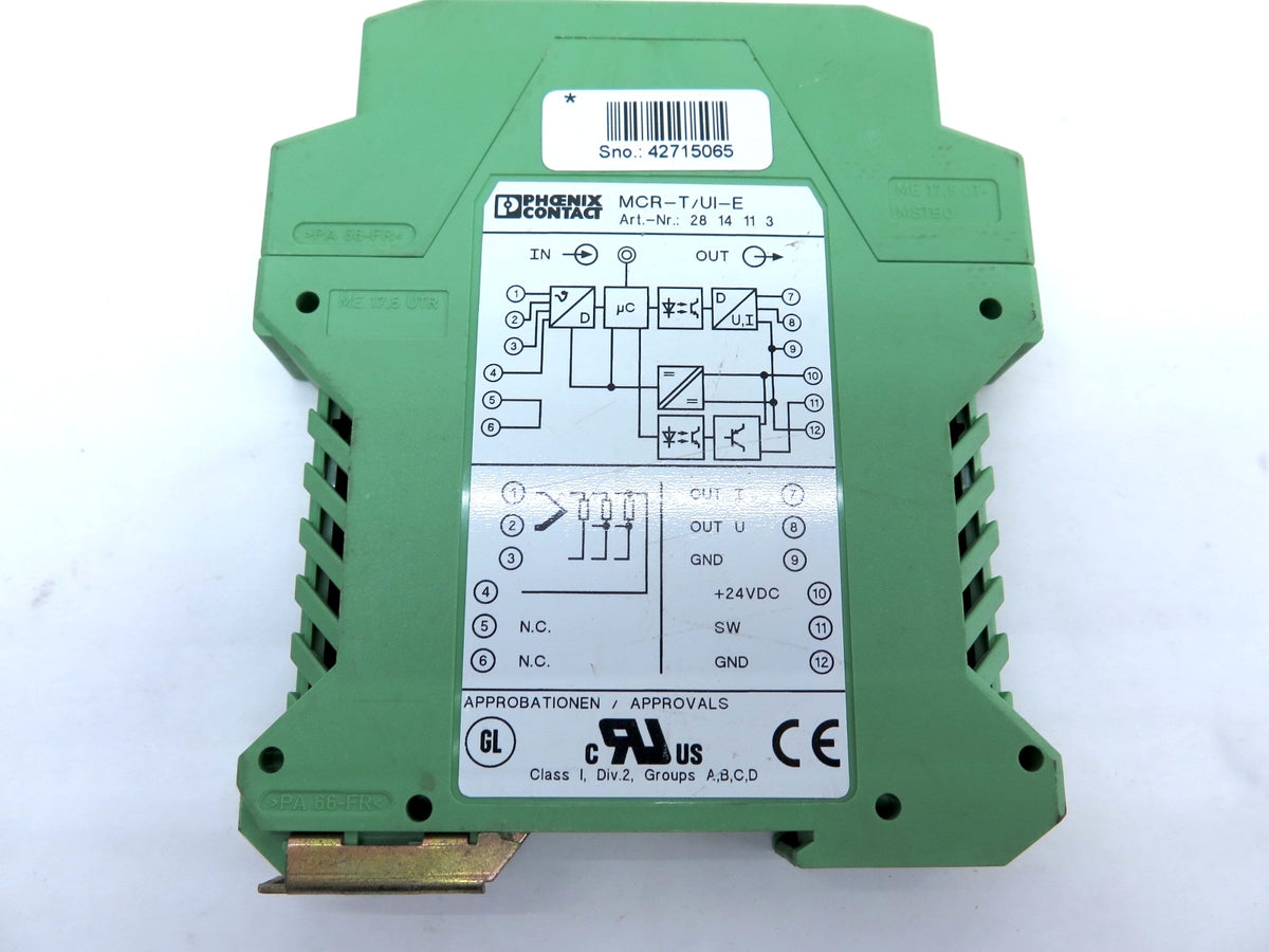 Phoenix Contact 28 14 11 3 / MCR-T/UI-E Temperature Transducer - Advance Operations