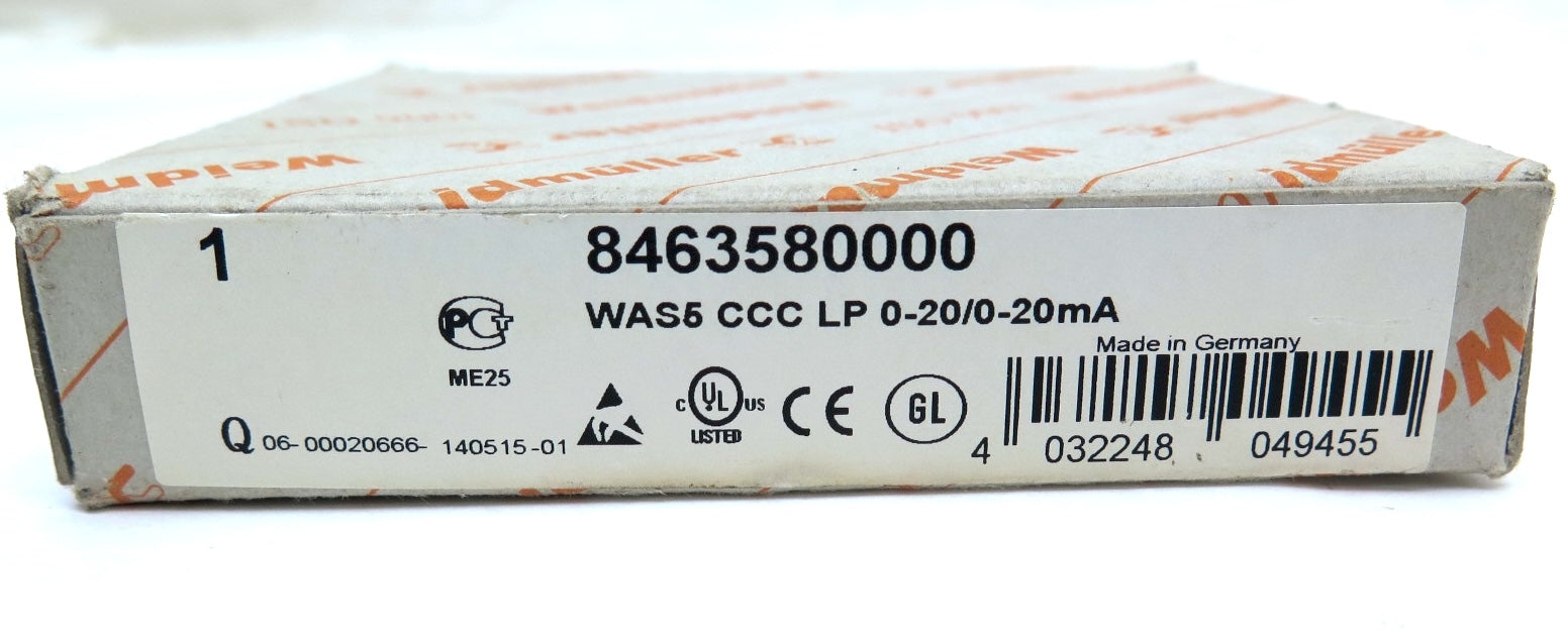 Weidmuller 8463580000 Signal Conditioner WAS5 CCC LP 0-20/0-20mA - Advance Operations