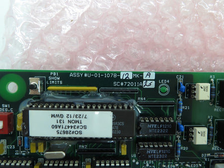 Ajax Magnethermic U-01-1078-12MK-A / 72011A25 Temperature Monitoring Board - Advance Operations