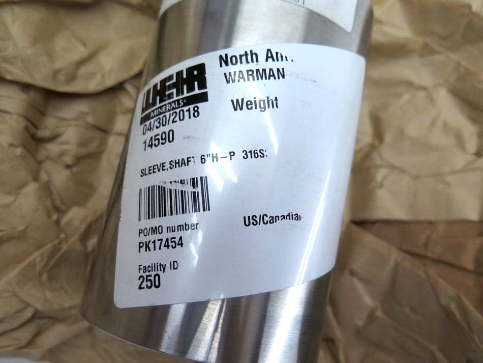 Weir PK17454 / 2644254 Sleeve Shaft 6"H-P 316SS - Advance Operations