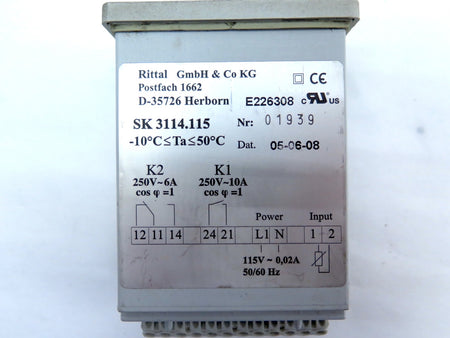 Rittal SK3114.115 Digital Temperature Indicator Controller - Advance Operations