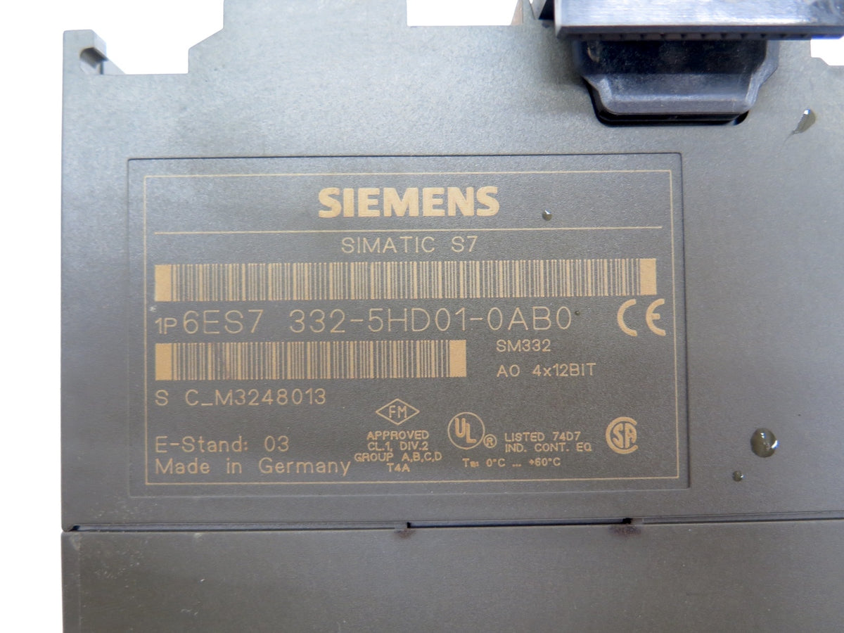 Siemens 6ES7 332-5HD01-0AB0 Simatic S7 Analog Output Module - Advance Operations