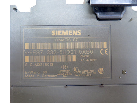 Siemens 6ES7 332-5HD01-0AB0 Simatic S7 Analog Output Module - Advance Operations