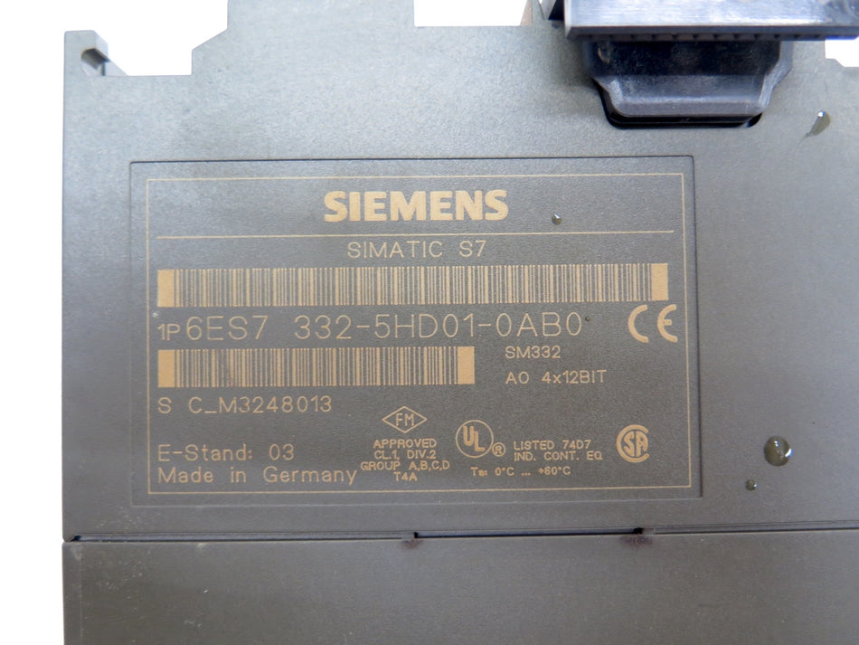Siemens 6ES7 332-5HD01-0AB0 Simatic S7 Analog Output Module - Advance Operations
