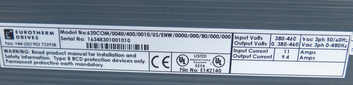 Eurotherm 620COM/0040/400/0010/US/ENW/0000/000/B0/000/000 Vector Drive - Advance Operations