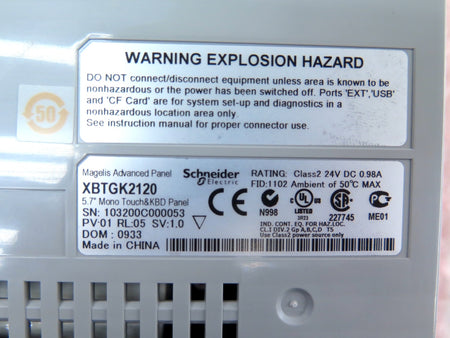 Schneider Electric XBTGK2120 Magelis 5.7" HMI Mono Touch & KBD Panel - Advance Operations