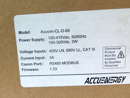 AccuEnergy ACUVIM-CL-D-60 Power / Energy Meter LCD - Advance Operations