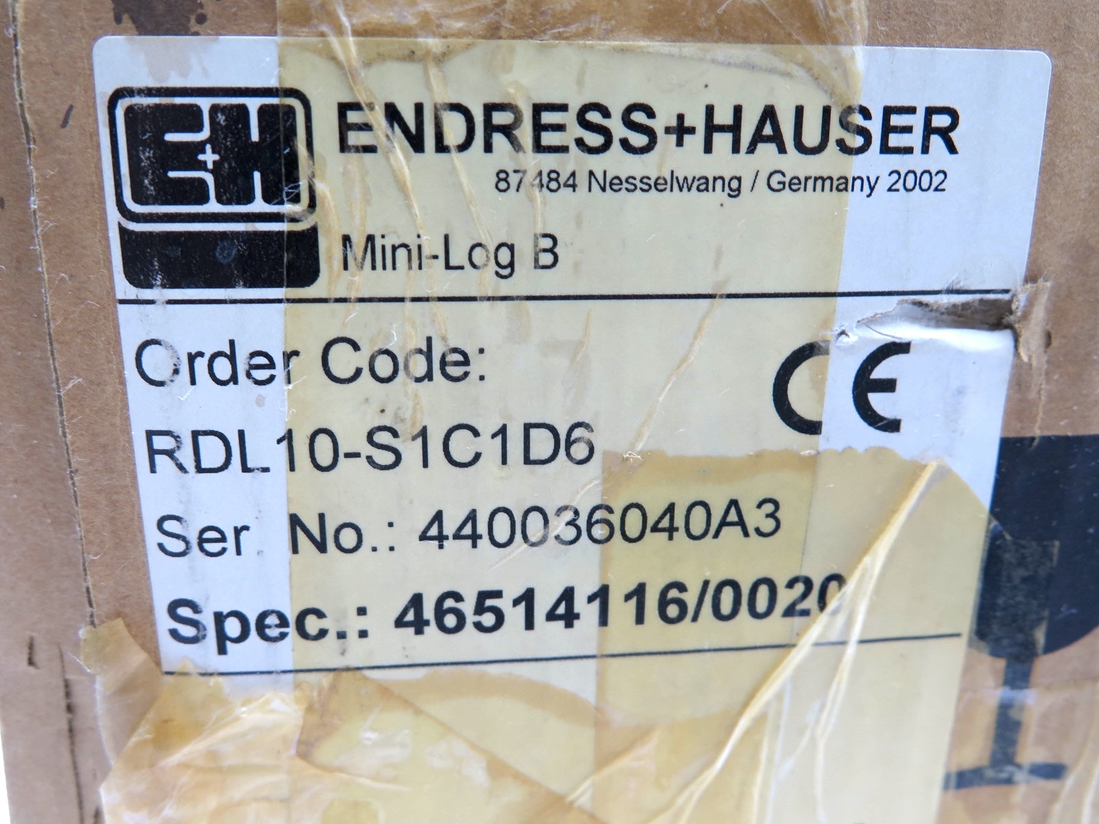 Endress + Hauser RDL10-S1C1D6 Mini-Log B - Advance Operations