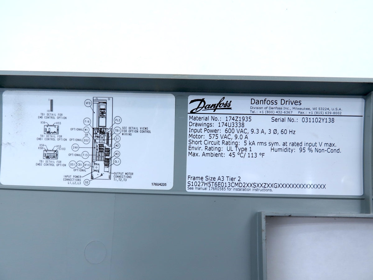 Danfoss 131H4550 FC-102P5K5T6E20HXXGXXXXSXXXXAXBXCXXXXDX Ac Drive 7.5HP VFD - Advance Operations