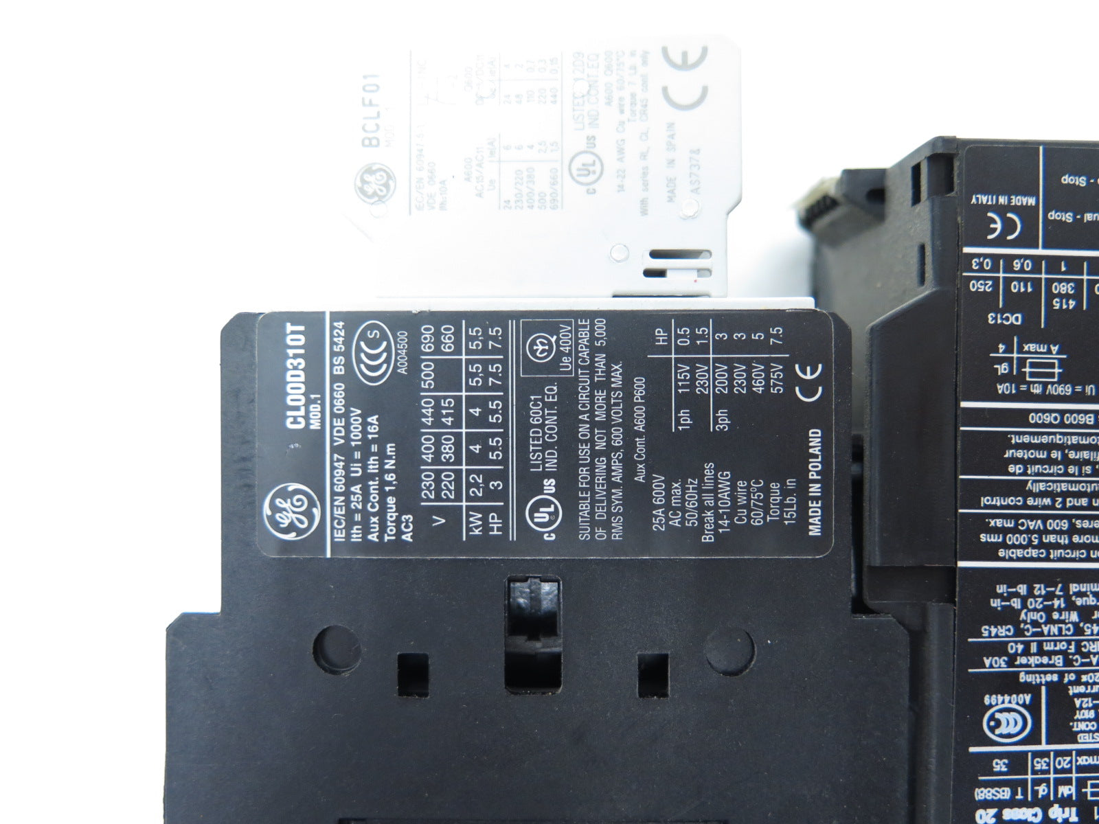 General Electric CL00D310T Reversing Contactor 24Vdc Coil - Advance Operations