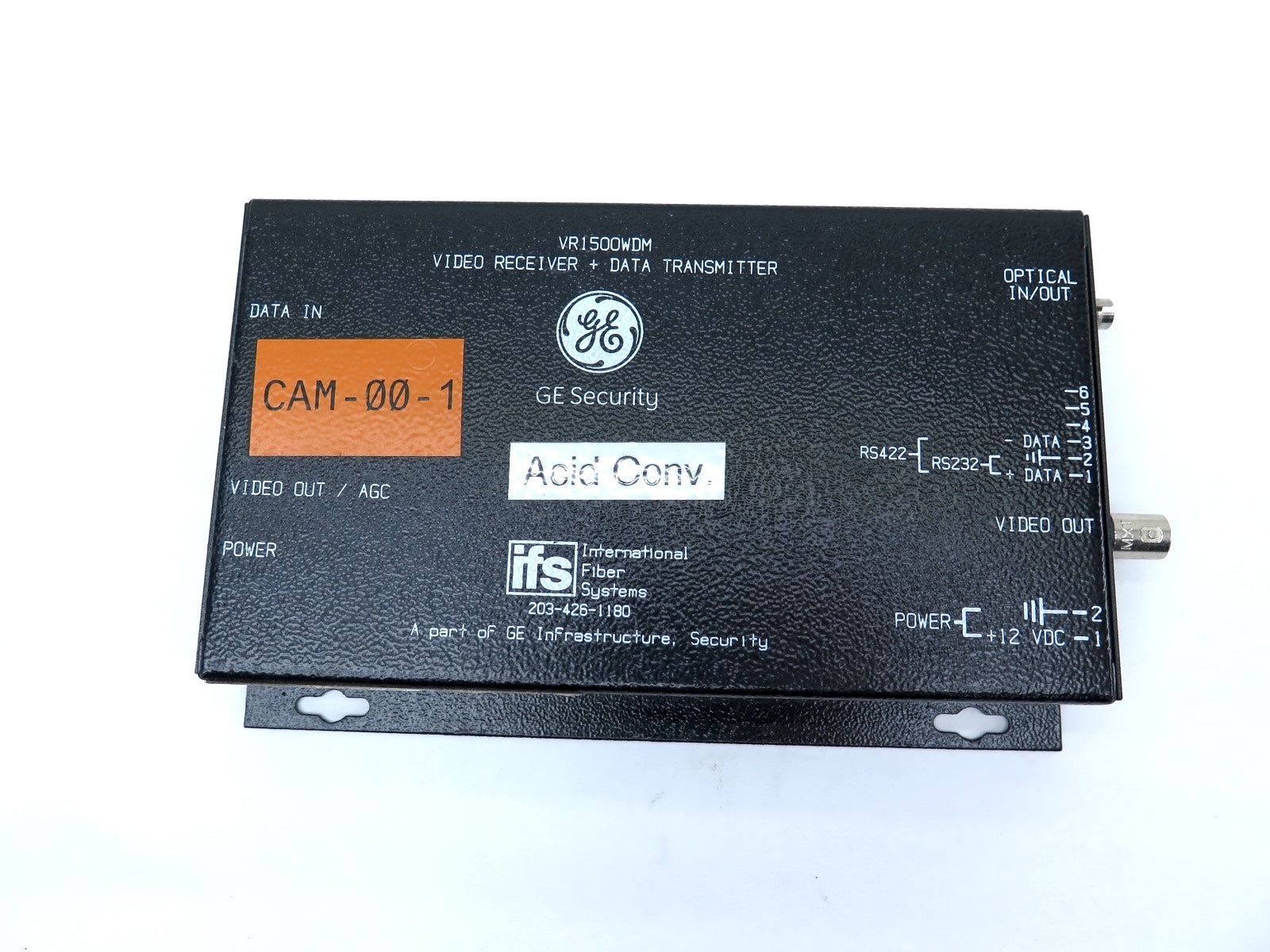 GE VR1500WDM / 203-426-1180 Video receiver + Data Transmitter - Advance Operations