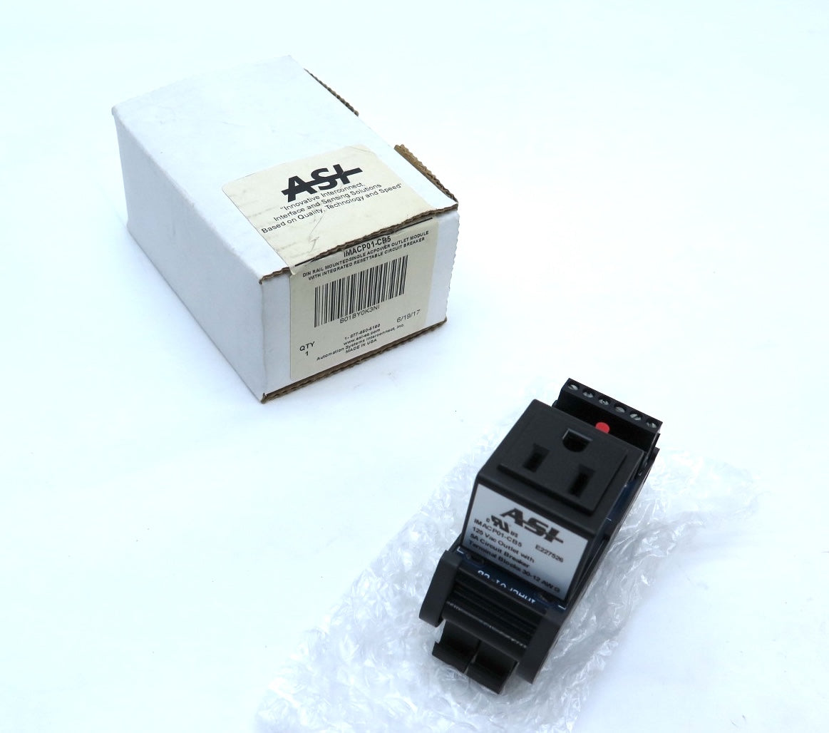 ASI IMACP01-CB5 Din Rail Mounted Single AC Power Outlet Module 120Vac ...