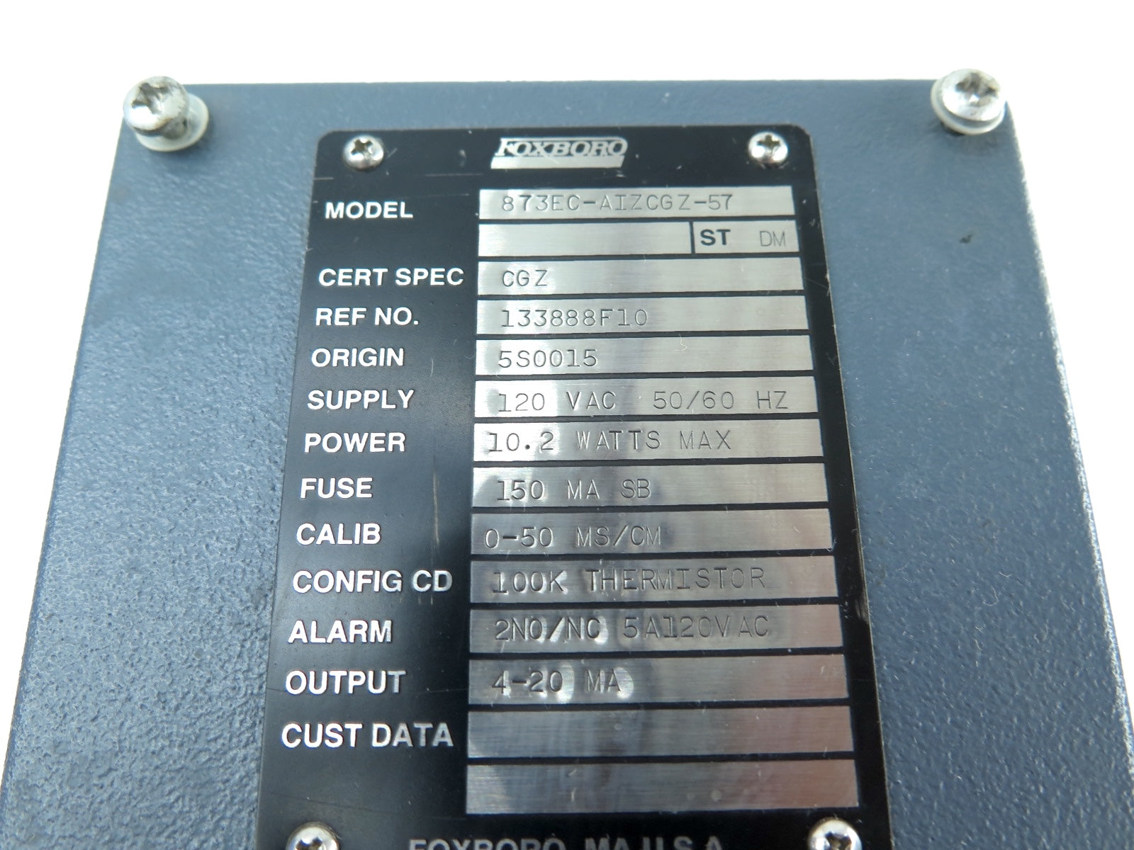 Foxboro 873EC-AIZCGZ-57 Conductivity Analyzer - Advance Operations