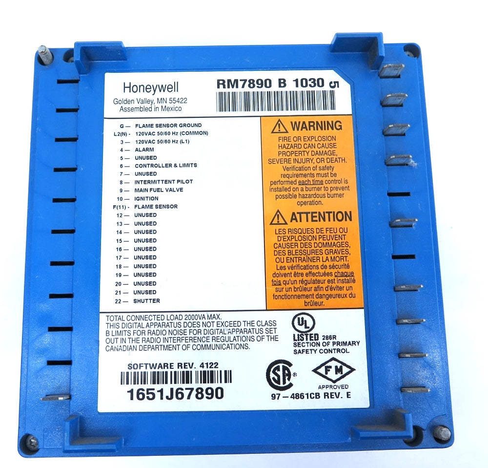 Honeywell RM7890 B 1030 Burner Control Module - Advance Operations