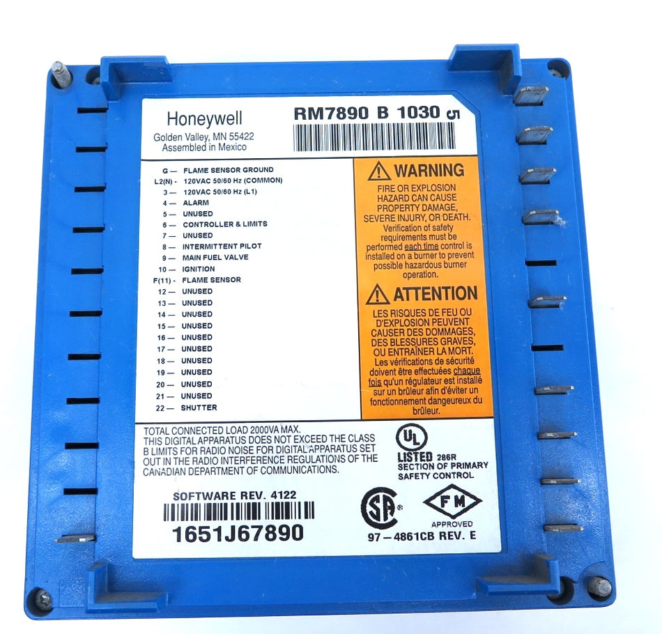 Honeywell RM7890 B 1030 Burner Control Module - Advance Operations