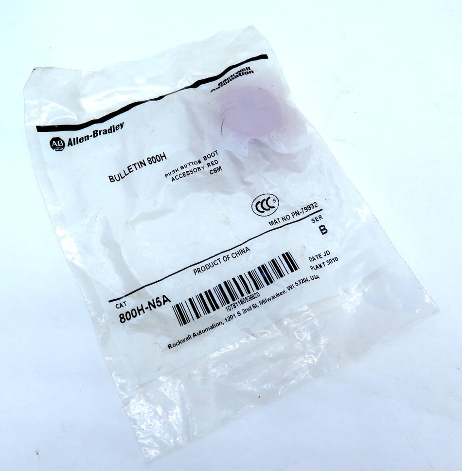 Allen-Bradley 800H-N5A Push Button Boot Accessory Red - Advance Operations