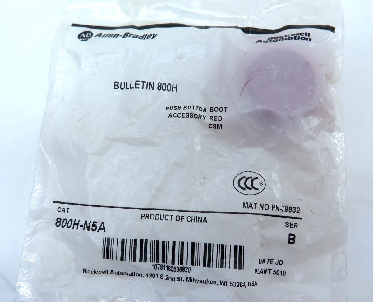 Allen-Bradley 800H-N5A Push Button Boot Accessory Red - Advance Operations