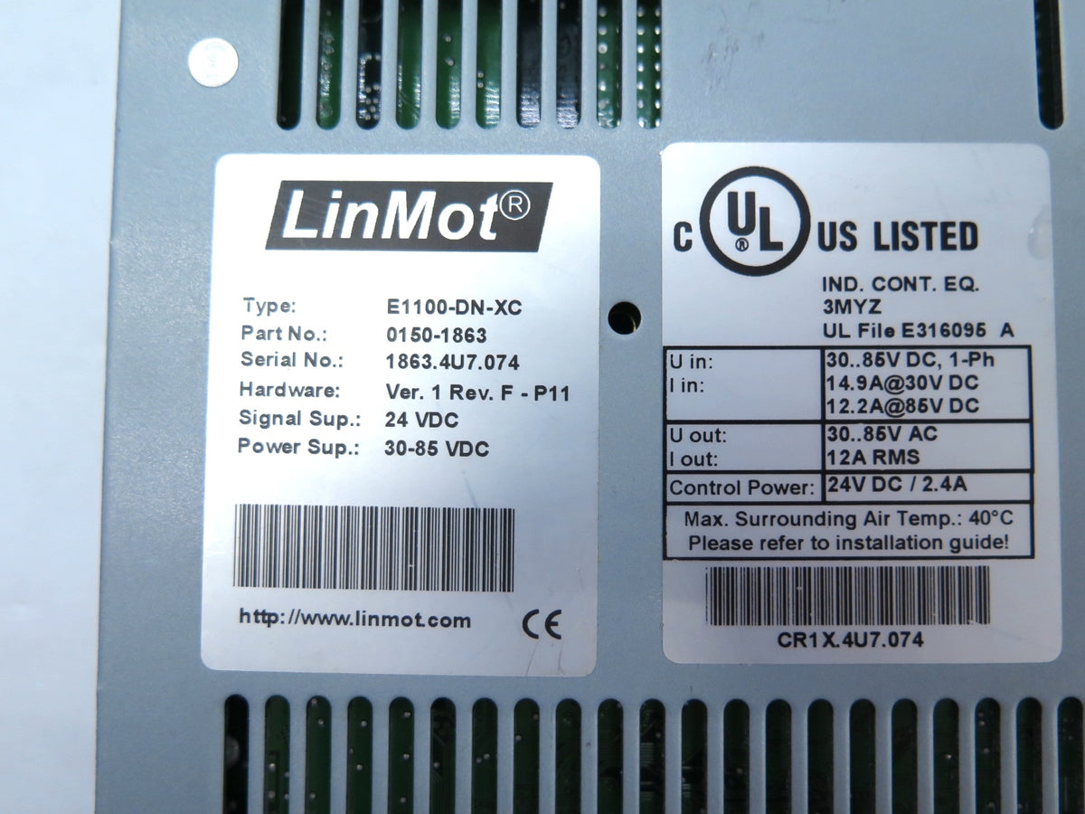 LinMot E1100-DN-XC / 0150-1863 Servo Controller *FOR PARTS* - Advance Operations