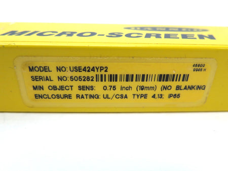 Banner USE424YP2 Safety Light Curtain Micro Screen - Advance Operations