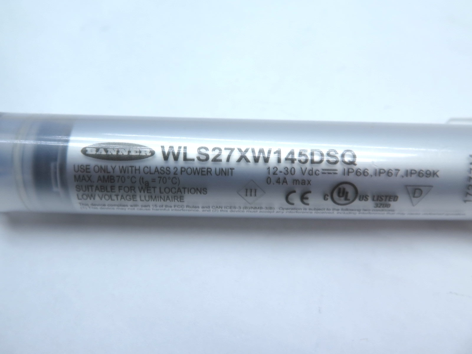 Banner WLS27XW145DSQ Shatterproof LED Light - Advance Operations