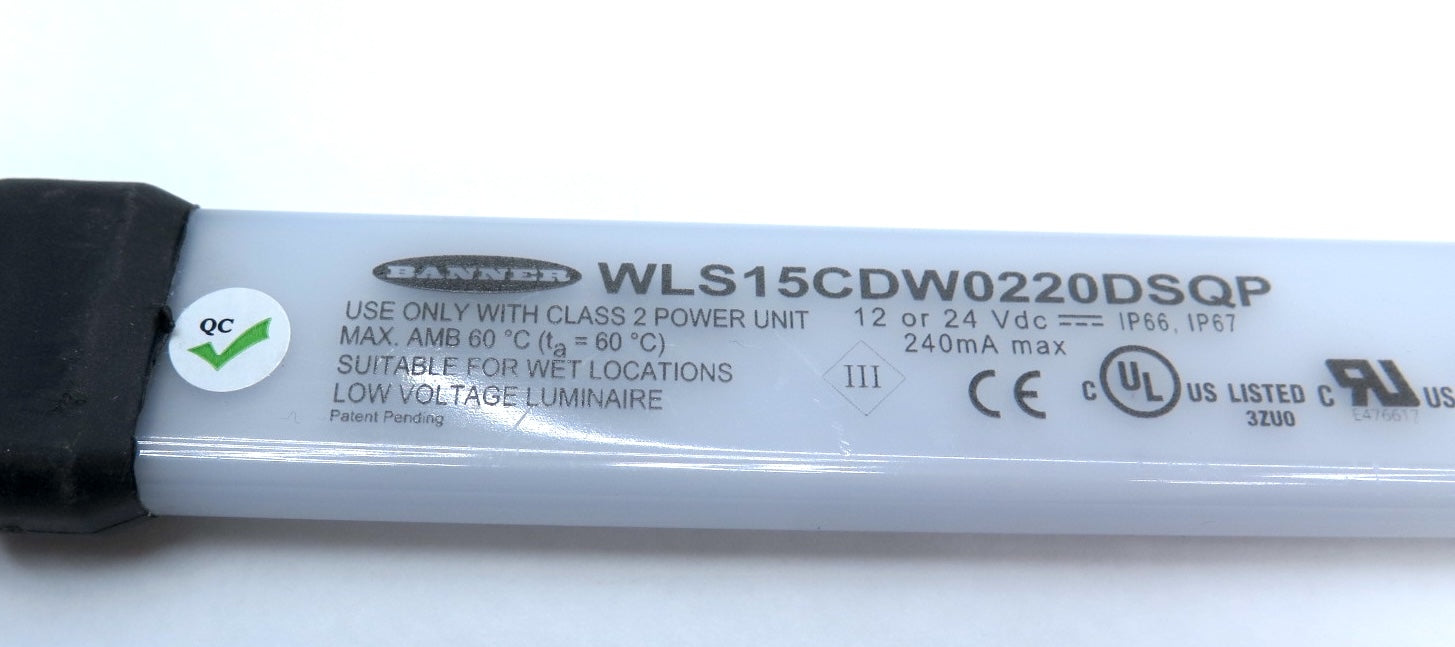 Banner WLS15CDW0220DSQP Low Power LED Strip Light 12 or 24 VDC - Advance Operations