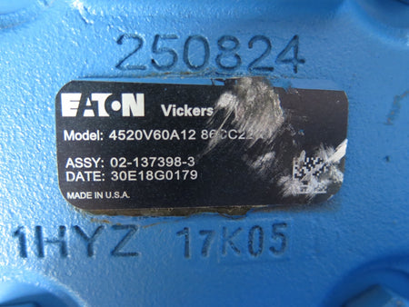 Eaton / Vickers 02-137398-3 / 4520V60A12 86CC22R Hydraulic Vane Pump - Advance Operations
