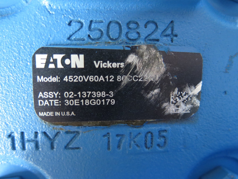 Eaton / Vickers 02-137398-3 / 4520V60A12 86CC22R Hydraulic Vane Pump - Advance Operations