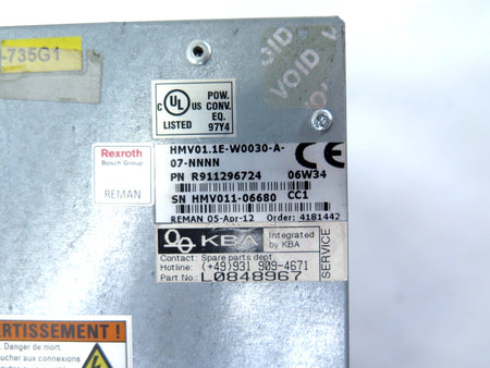 Bosch / Rexroth HMV01.1E-W00030-A-07-NNNN Power Supply Unit 380-480Vac 30kW - Advance Operations