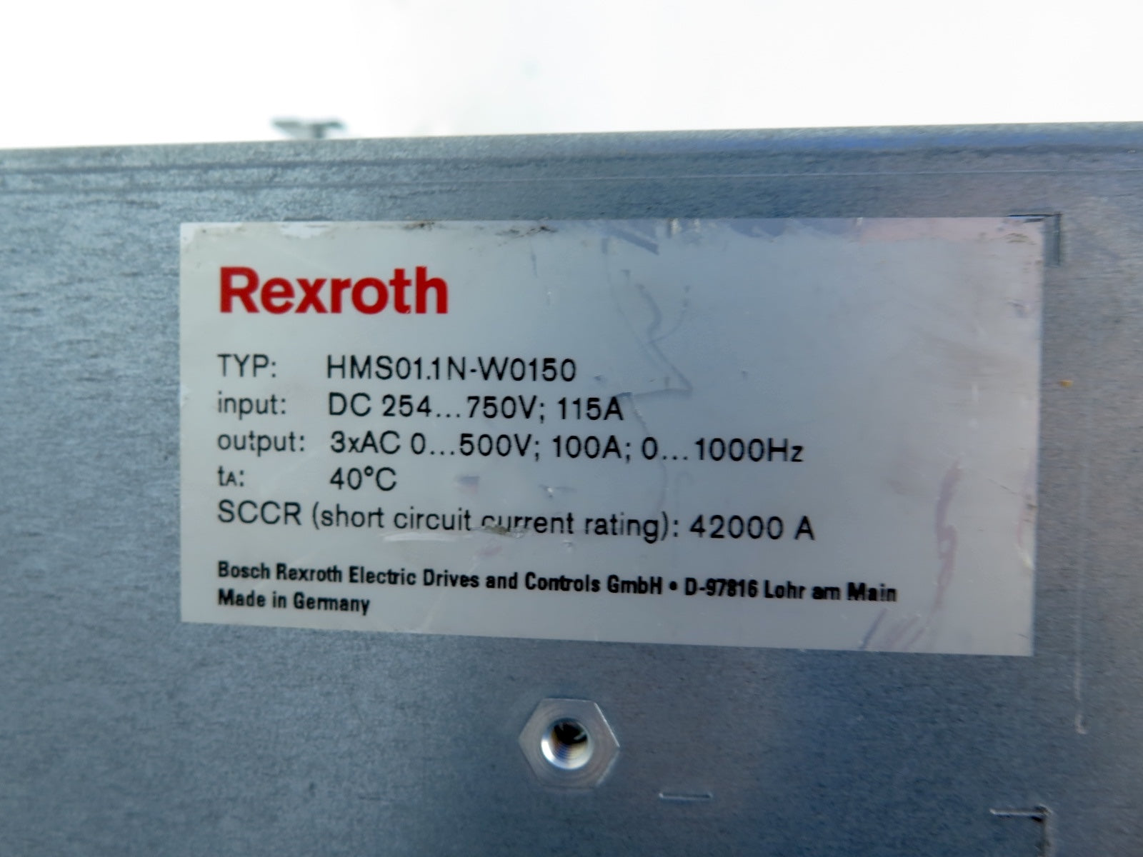 Rexroth / Bosch HMS01.1N-W0150-A-07-NNNN Axis Inverter Servo Drive - Advance Operations