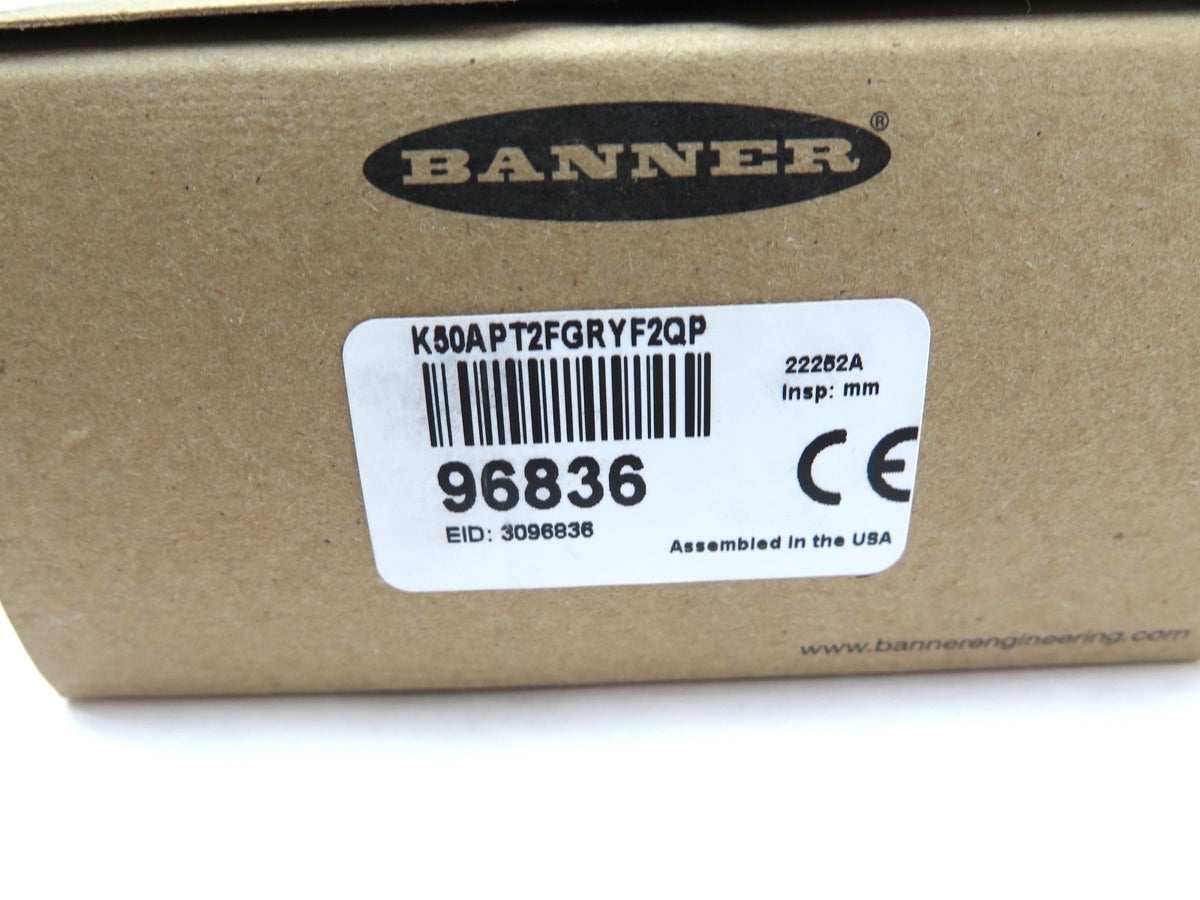 Banner K50APT2FGRYF2QP / 96836 EZ Light Illuminated Multipurpose Button - Advance Operations