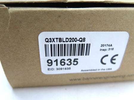 Banner Q3XTBLD200-Q8 / 91635 SS Photoelectric Sensor - Advance Operations
