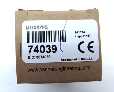 Banner M18GRYPQ / 7403918 mm Metal Barrel General Purpose Indicator - Advance Operations