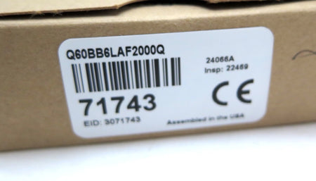 Banner Q60BB6LAF2000Q / 71743 Adjustable Field Laser Sensor - Advance Operations