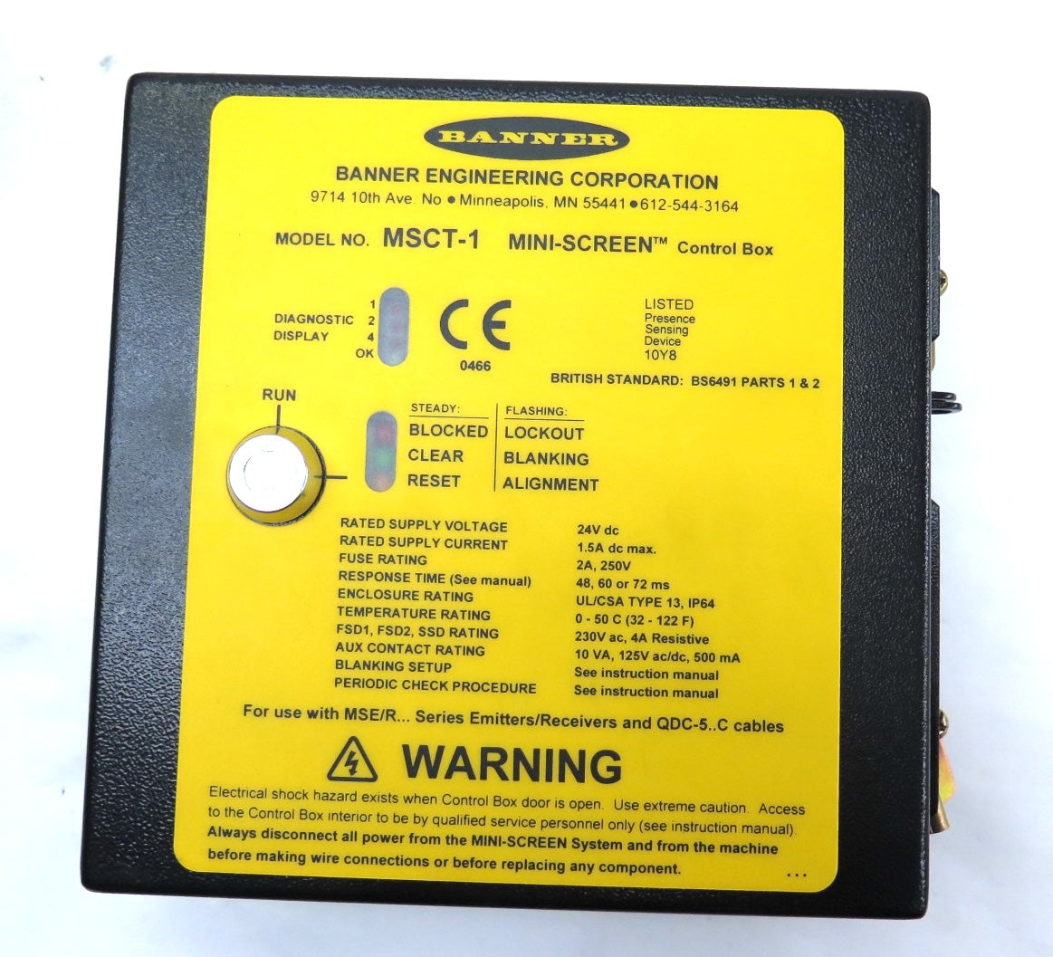 Banner MSCT-1 Mini-Screen / 43536 Control Box / Modular MachineGuard System - Advance Operations