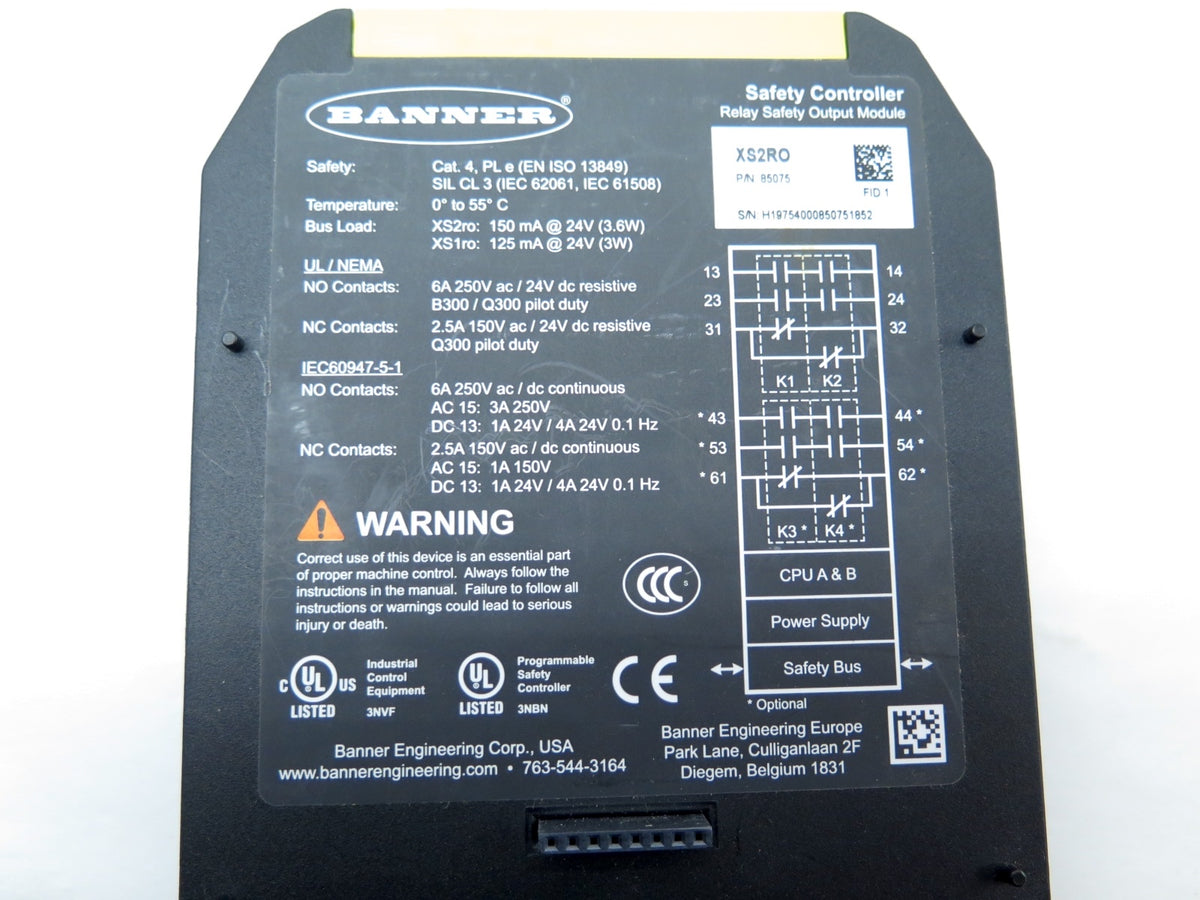 Banner XS2RO / 85075 Expandable Safety Controller Output Module - Advance Operations