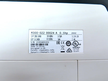 Nidec / Control Techniques M300-022 00024 A AC Drive 0.5Hp - Advance Operations