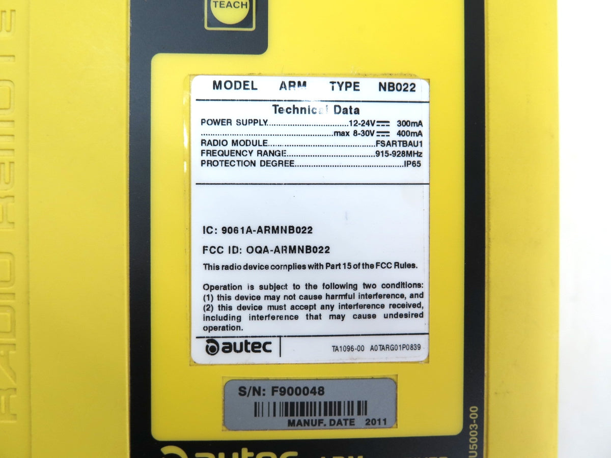 Autec Model ARM Type NB022 Radio Remote Control Receiver - Advance Operations
