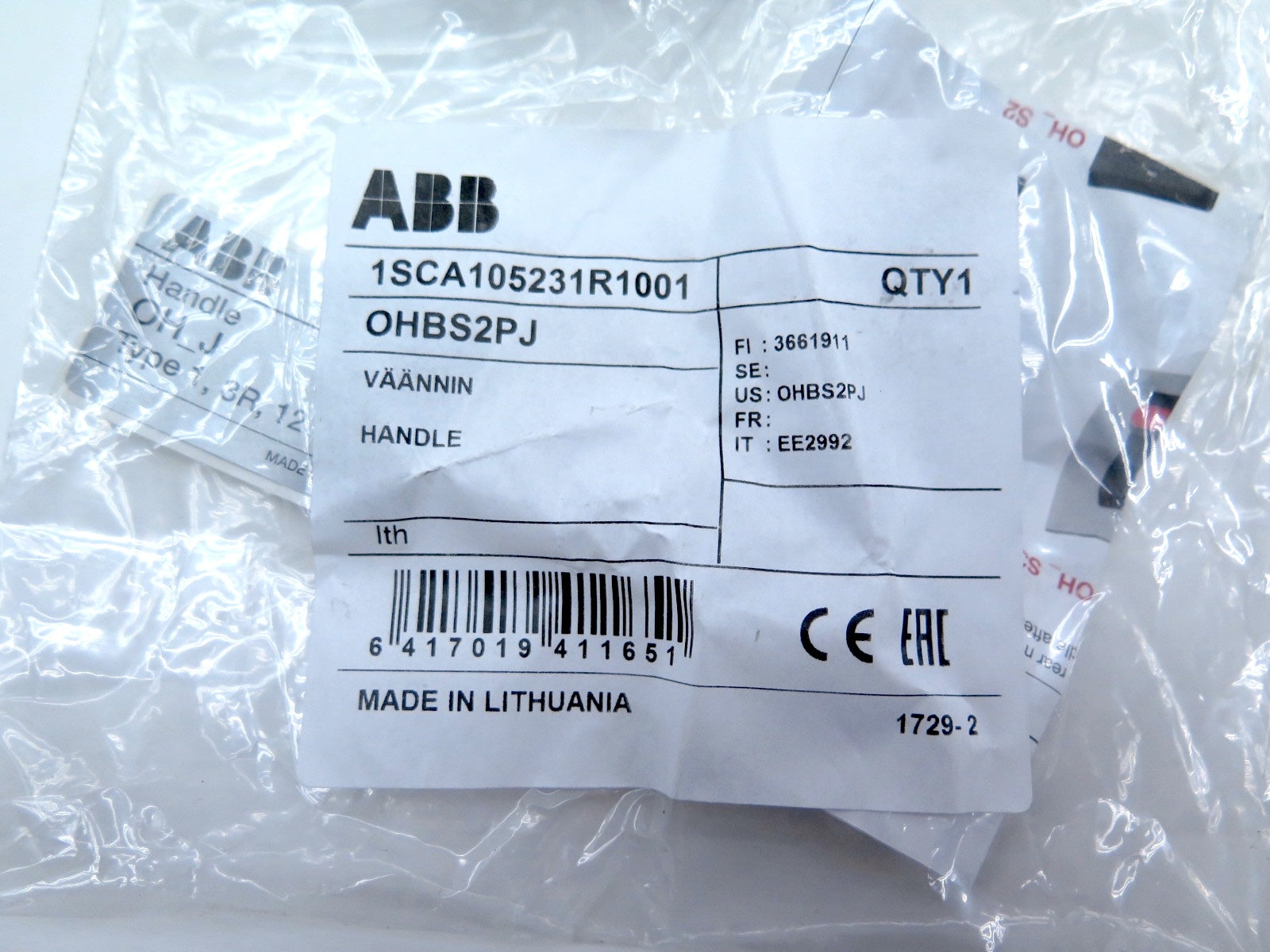 ABB 1SCA105231R1001 Selector Handle Knob - Advance Operations