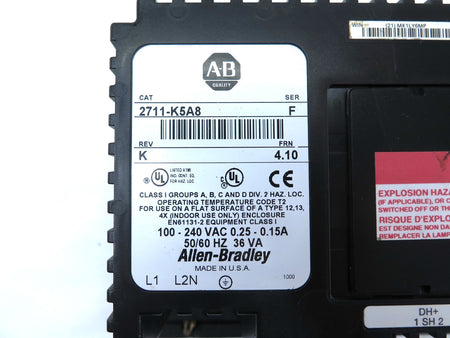 Allen-Bradley 2711-K5A8 PanelView 550 HMI Interface - Advance Operations