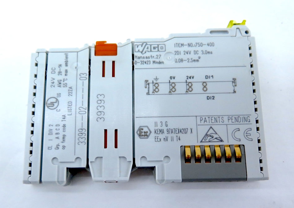 Wago 750-400 Digital Input Module PLC LOT OF 2 - Advance Operations