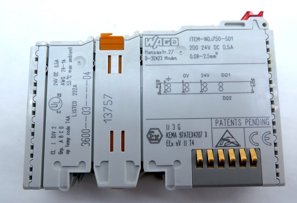 Wago 750-501 Digital Input Module PLC LOT OF 2 - Advance Operations