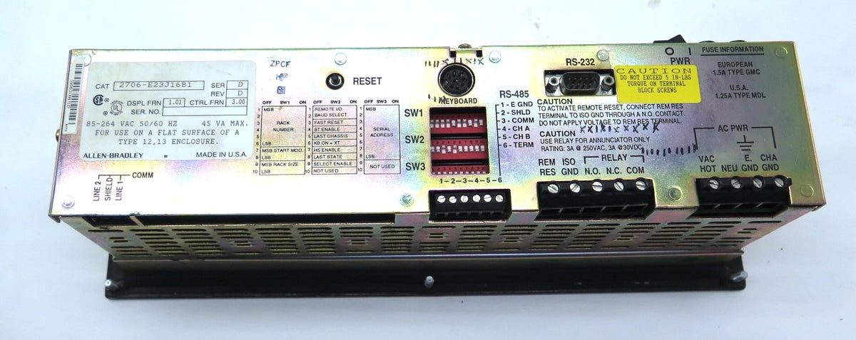 Allen-Bradley 2706-E23J16B1 DataLiner Digital Display Interface Panel - Advance Operations