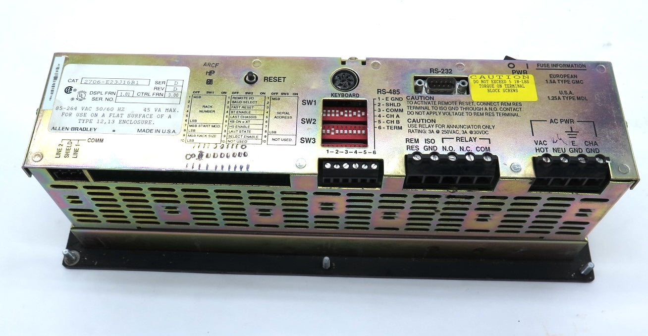 Allen-Bradley 2706-E23J16B1 DataLiner Digital Display Interface Panel *READ* - Advance Operations