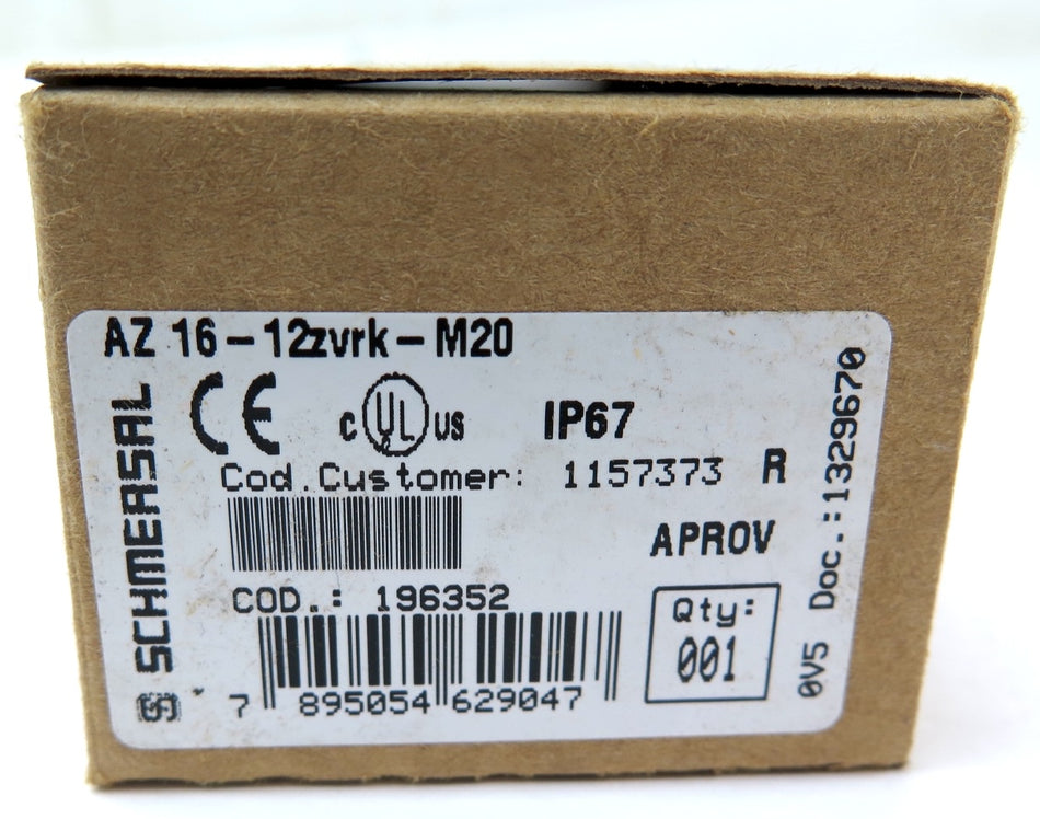 Schmersal AZ 16-12ZVRK-M20 Safety Interlock Switch - Advance Operations