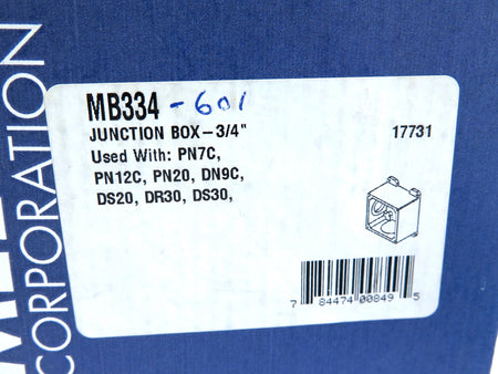 Meltric MB334 601 Junction Box 3/4" & 61-1A027-601 Angle Adapter - Advance Operations