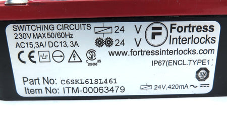 Fortress Interlocks C6SKL61SL461 / ITM-00063479 Switch & Key System - Advance Operations
