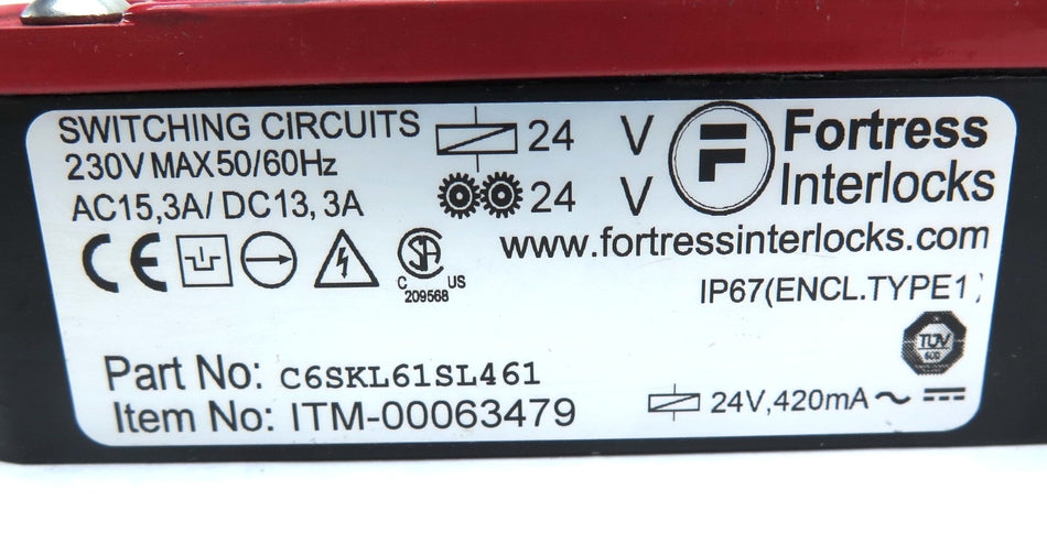 Fortress Interlocks C6SKL61SL461 / ITM-00063479 Switch & Key System - Advance Operations