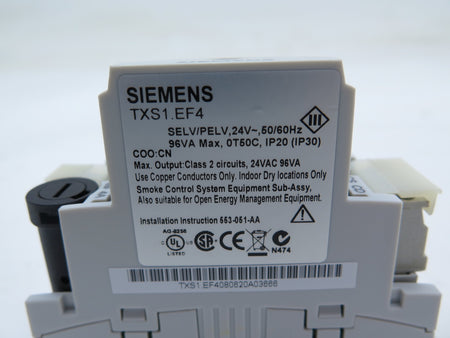 Siemens TXS1.EF4 Bus Connection Module - Advance Operations