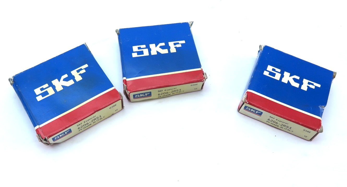 SKF 6206-2RS1 Rubber Seal Ball Bearing LOT OF 3 - Advance Operations