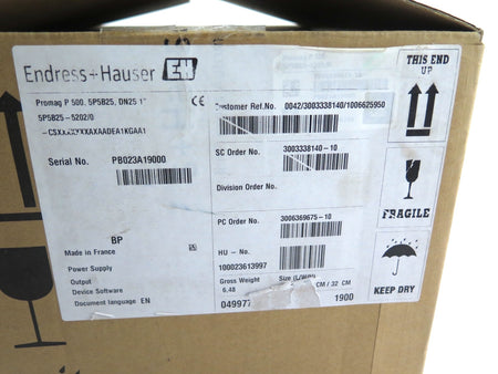 Endress + Hauser 5P5B25-5202/0 Flow Meter 1" Promag P - Advance Operations